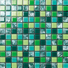 Hand Painting Green Color Glass Mosaic